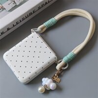 Hàn Quốc Đơn Giản Wave Point Cloud Pendent Bạc Hà Dây Xanh Vỏ Điện Thoại Samsung Galaxy Z flip6 Zflip5 flip5 flip6 Vỏ Bảo Vệ