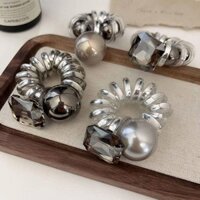 Hàn Quốc Hàn Quốc Phụ Kiện Tóc Ngọc Trai Kim Cương Giả Đơn Giản Điện Thoại Dây Tóc Vòng Tóc Đá Quý Sáng Bóng ins Phong Cách Đầu Dây