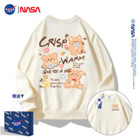 Hàn Quốc Nhẹ Nhàng Dễ Thương Gấu Nâu Nhỏ In Hình Áo Len Cashmere Nữ Ngọt Ngào Nhỏ Tươi Sinh Viên Cổ Tròn Rời Dài Tay Áo Len Mùa Đông