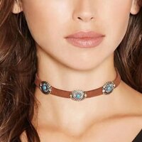 Hàn Quốc Nhung Vòng Cổ choker Retro Vòng Cổ Kim Loại Hoa Đĩa Ngọc Trai Bohemian Vòng Cổ Cổ Âu Mỹ Thời Trang