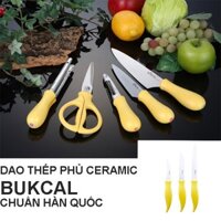 [Hàn Quốc nội địa] Bộ 3 dao thép tỉa hoa quả phủ Ceramic (gốm) Hàn Quốc siêu bền Bukcal