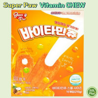 Hàn Quốc SuperPaw Dog Nha khoa Kẹo cao su VitaminChew Vitamin Omega 3 Cá hồi Sức sống miễn dịch 1Box