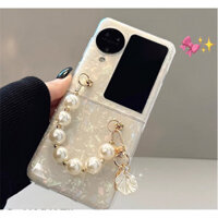 Hàn Quốc Vỏ Dễ Thương Pendent Vòng Tay Ngọc Trai Ốp lưng OPPO Find N2flip N3Flip N2 flip N3 flip Ốp Lưng Chống Sốc Cho Bé Gái