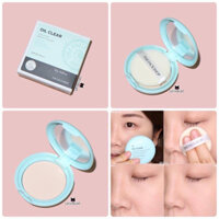 [Hàn Quốc]Phấn phủ nén kiềm dầu Oil Clear THE FACE SHOP Smooth Bright Blotting Pact SPF30/PA++9g che khuyết điểm,bền màu