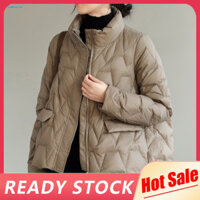 Hanboger Puffer Áo Khoác Dây Kéo Đóng Tất Cả Trận Đấu Vịt Xuống Len Bề Mặt Mịn Cách Nhiệt Áo Khoác Cho Nữ