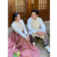 Hanbok cách tân tone hồng đất