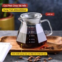 Hand-Brewed Coffee Pot Set V60 Dripper Coffee Pot Cà phê Bộ lọc Cup Glass Chia sẻ 400ml/600ml