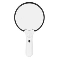 Handheld 135mm Large Lens Magnifying Glass with 10x 20x 45x Magnification LED and UV Light for Reading and Antique Appra