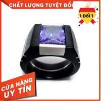 [Handmade 100%] Nhẫn chế tác từ gỗ Mun sừng cẩn bạc I nguyên chất và đá Topaz - Làm Quà Tặng