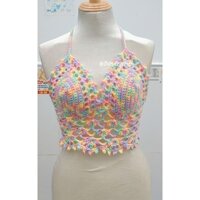 [Handmade] Áo len Crop Top đi biển Wave Sling