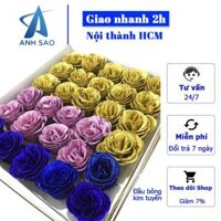 HANDMADE Combo 10 đầu bông hoa sáp  kim tuyến A dùng trang trí hộp quà - Đầu hoa kim tuyến