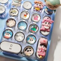 Handmade Crayon Shin-Chan Tròn Steampunk Bàn Phím Cơ Keycap Hoạt Hình Độc Đáo Anime Cross Axis Có Sẵn20250224
