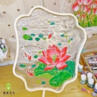 Handmade diy Nước Quạt Chất Liệu Gói Tự Chế Sáng Tạo Quạt Epoxy uv Keo Hợp Thời Trang Quốc Gia Cá Koi Xiaohongshu Cùng Phong Cách Quạt
