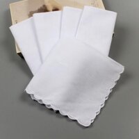 Handmade Graffiti Khăn Tay Cotton Nguyên Chất Trắng Khăn Tay Nhỏ Khăn Tay DIY Lưỡi Liềm Cạnh Màu Trơn Khăn Tay