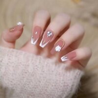 [HANDMADE] Hoa Trà Hoàn Thiện Kim Cương Nhân Tạo Có Thể Tái Sử Dụng Và Tháo Rời Hỗ Trợ Chụp Ảnh Móng