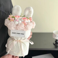 Handmade Móc Thỏ Tai Hoa Bó Hoa Dệt Kim Thỏ Hoa Bó Hoa Sinh Nhật Tốt Nghiệp Quà Tặng Năm Mới