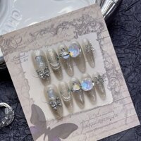 [handmade] Móng Tay Giả Bướm Trang Trí Tiệc Tối Tái Sử Dụng Được Và Tháo Rời Được