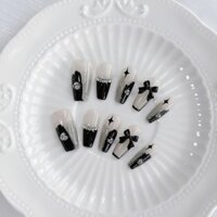 [Handmade nguyên chất] Dark Star Butterfly Crystal Diamond Handmade Wear Nail Nail Nail Patch Miếng dán móng tay Miếng dán móng tay Miếng dán móng tay có thể đeo được Làm móng tay giả có thể tháo rời