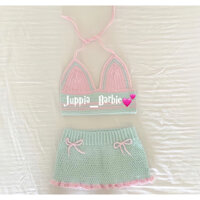 {HandMade🔥} Set Áo Croptop 2 Dây Len Móc Phối Chân Váy Cao Xinh Xắn đẹp hơn hình thích hợp dạo phố, đi chơi du lịch.