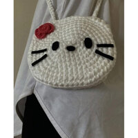 |Handmade| Túi đeo chéo Hello Kitty bằng len