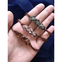 [handmade] vòng tay đá thô thắt dây đơn giản