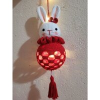 [handmade]đèn lồng con thỏ móc bằng len
