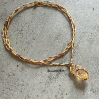 [handmade][macrame] dây chuyền CITRINE thắt dây handmade đơn giản