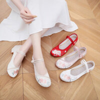 Hanfu Giày Retro Thường Ngày Thêu Giày Nữ Espadrilles Nữ Giày Loafer Ballet Flats Hợp Thời Trang Loafer
