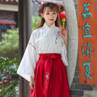 Hanfu Nữ Cải Tiến Cổ Chữ Thập Váy Phong Cách Trung Hoa Cổ Trang Phục Mặc Hàng Ngày Lớp Học Sinh Đồng Phục Han Elements Phong Cách Cổ Đại Phù Hợp Với 10.28