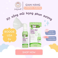 [HÀNG AIR - CAM KẾT CHÍNH HÃNG] Xịt xông mũi họng phun sương Boogie - thiết kế có ống chụp mũi khí dung chuẩn Mỹ Loubean