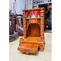 HÀNG BÓNG DÀY ĐẸP LOẠI 1- Bàn thờ ông địa thần tài thổ địa gỗ xoan đào, cột trụ rồng, đèn chớp