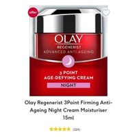 (Hang Boots UK)Kem dưỡng chống lão hoá Olay Regenerist 3 point Age- Defying cream ban đêm 15ml