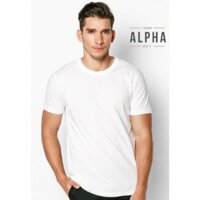 HÀNG CAO CẤP -   Áo nam ngắn tay không cổ áo thun nam Trắng, Đen Alpha R01  - hàng cao
