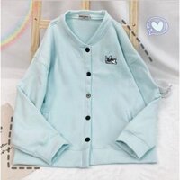 HÀNG CAO CẤP -  Áo Khoác Nỉ Bông Cardigan PUPPY LAZY 07.07 Unisex - Hàng Cao C - XANH MINT,Size XL