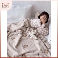 [HÀNG CAO CẤP] CHĂN LEN LÔNG CƯU CHO BÉ - size 1m x 1m5 - hàng cao cấp vải len dạ xù cashmere