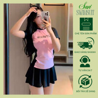 [HÀNG CAO CẤP-CÓ BIGSIZE] Đồ bơi/ Bikini 1 mảnh liền váy xoè tay ngắn có quần bảo hộ chất Poly Ý mịn hot trend