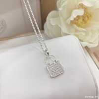 [Hàng cao cấp] Dây chuyền bạc nữ, bạc Ý xi bạch kim - Dây chuyền bạc gắn đá CZ sang trọng DCN00032