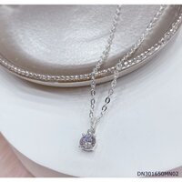 [Hàng cao cấp] Dây chuyền bạc nữ, bạc Ý xi bạch kim - Dây chuyền bạc gắn đá CZ sang trọng DCN000119