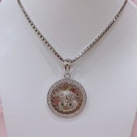 [Hàng cao cấp] Dây chuyền nam nữ, bạc Ý xi bạch kim - Dây chuyền bạc gắn đá CZ sang trọng DCU00011