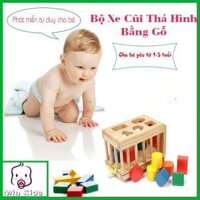 [HÀNG CAO CẤP] Đồ Chơi Giáo Dục Xe Cũi Thả Hình Khối Bằng Gỗ Cho Bé- Không độc hại Gold Cat