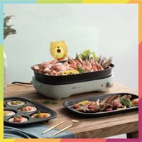 (Hàng Cao Cấp) (Hàng Cao Cấp) Bếp nướng điện nồi lẩu 2 trong 1 đa năng phong cách Nhật Bản AGATE GREEN