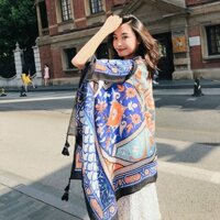 [HÀNG CAO CẤP] Khăn Choàng Boho Đi Biển Phong Cách Vintage - Khăn Choàng Thổ Cẩm Sành Điệu