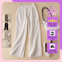 HÀNG CAO CẤP LOẠI 1  Quần đũi nữ ống rộng suông lưng cao khóa trước freesize dưới 50kg RIBI STORE