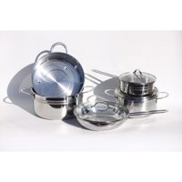 ⭐[Hàng Cao Cấp]⭐ [Mẫu mới nhất] Bộ nồi 3 đáy inox 430 Fivestar FSB5IN002 bếp từ 5 món nắp kính