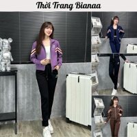 [Hàng Cao Cấp] S23 Set Bộ Nỉ Thêu Bianaa Áo Khoác Kèm Quần Bo Gấu Dày Dặn