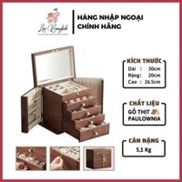 (HÀNG CAO CẤP) Tủ, Rương Gỗ Đựng Trang Sức 5 Tầng Cao Cấp Chất Liệu Gỗ Thịt Paulownia Đựng Mỹ Phẩm, Đồng Hồ, Đá Quý