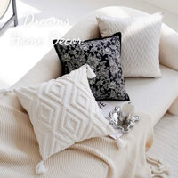 (Hàng Cao Cấp ) Vỏ Bao Gối Sofa Gối Vuông Tựa Lưng Phòng Khách Kiểu Pháp Hoa Retro Hiện Đại Sang Trọng Đệm Đầu Giường