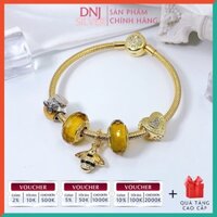 [Hàng cao cấp] Vòng tay bạc 925 cao cấp dành cho nữ - Vòng tay charm bạc Ong vàng chăm chỉ, tình yêu, sự nghiệp - DNB010