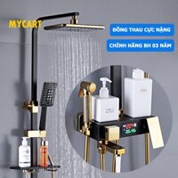 [HÀNG CAO CẤP]Bộ Sen cây nóng lạnh Đồng mạ tĩnh điện Kèm xịt vệ sinh + Khay để đồ + CÓ MÀN HÌNH LED Hiển thị nhiệt độ