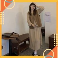 [HÀNG CHẤT] Áo khoác áo vest áo gile da màu cà phê phong cách thời trang nữ siêu đỉnh siêu đẹp